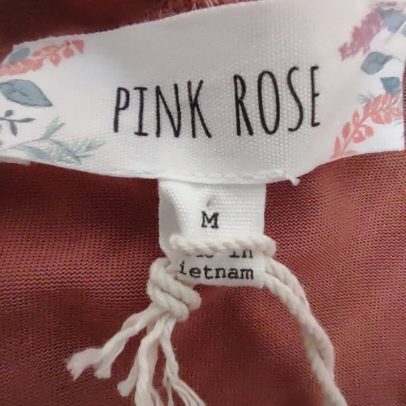 PINK ROSE WARM SPICE PUMPKIN COLORED SHORT SLEEVES NWT 1 POCKET TUNIC SIZE M - Picture 5 of 9